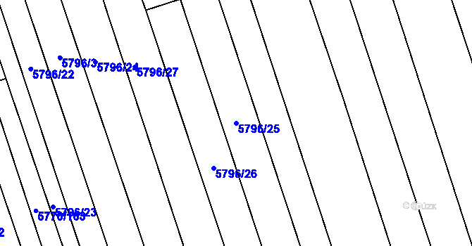 Parcela st. 5796/25 v KÚ Kněždub, Katastrální mapa