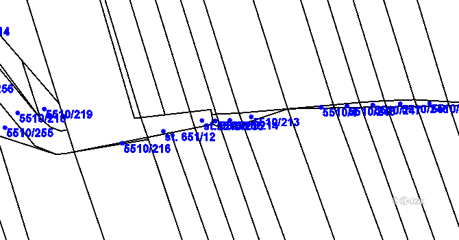 Parcela st. 5510/214 v KÚ Kněždub, Katastrální mapa