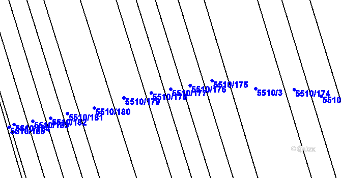 Parcela st. 5510/177 v KÚ Kněždub, Katastrální mapa