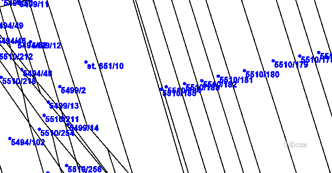 Parcela st. 5510/184 v KÚ Kněždub, Katastrální mapa