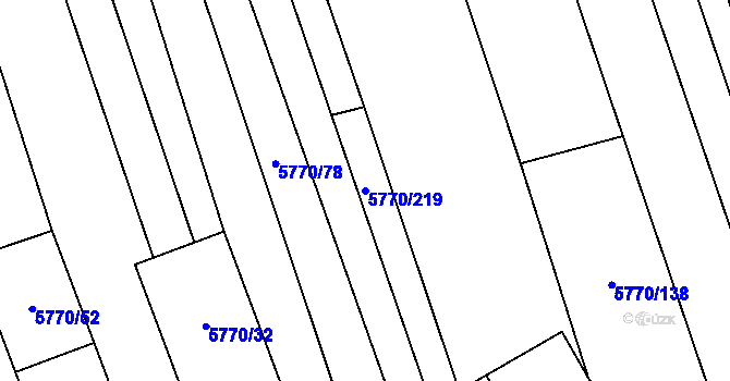 Parcela st. 5770/219 v KÚ Kněždub, Katastrální mapa