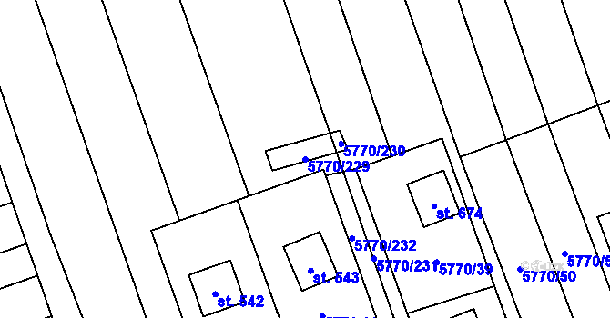 Parcela st. 5770/229 v KÚ Kněždub, Katastrální mapa