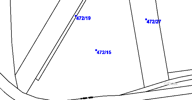 Parcela st. 472/15 v KÚ Kněževes u Prahy, Katastrální mapa