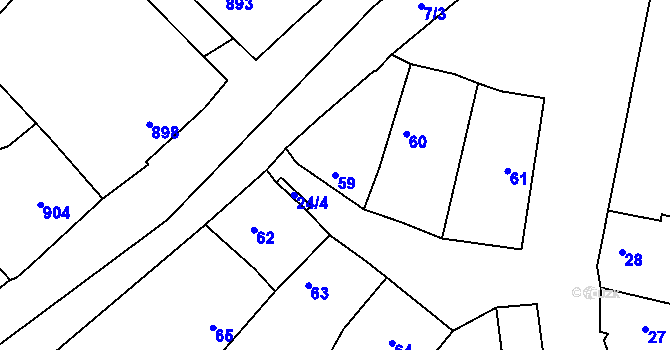Parcela st. 59 v KÚ Kněževes u Rakovníka, Katastrální mapa