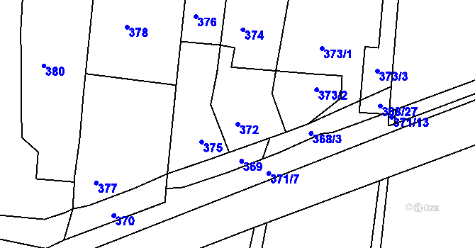 Parcela st. 372 v KÚ Kněževes u Rakovníka, Katastrální mapa