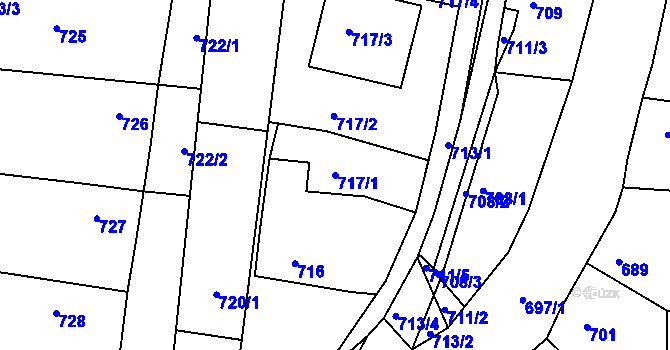Parcela st. 717/1 v KÚ Kněževes u Rakovníka, Katastrální mapa