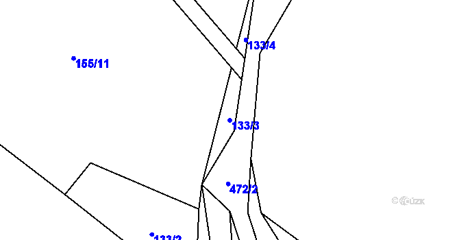 Parcela st. 133/3 v KÚ Kněževes, Katastrální mapa