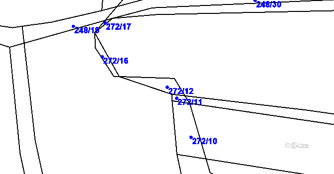 Parcela st. 272/12 v KÚ Kněževes, Katastrální mapa