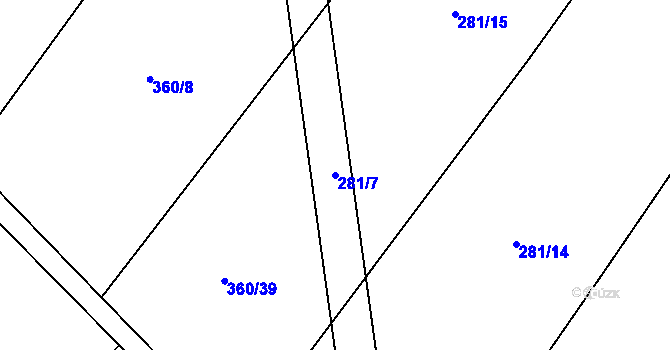 Parcela st. 281/7 v KÚ Kněževes, Katastrální mapa