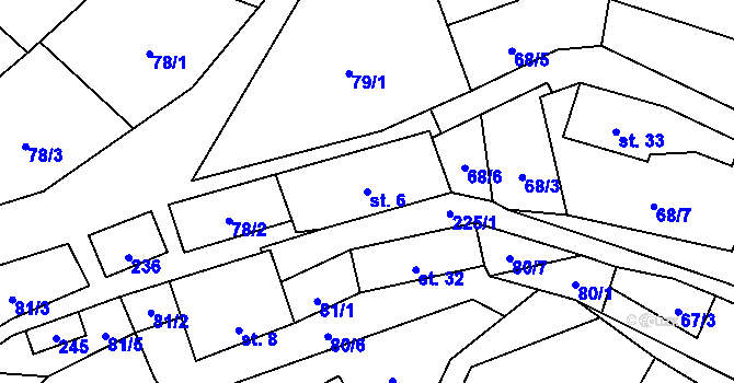 Parcela st. 6 v KÚ Veselka u Olešnice, Katastrální mapa
