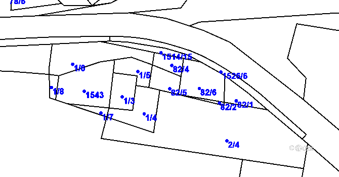 Parcela st. 82/5 v KÚ Kněževes nad Oslavou, Katastrální mapa