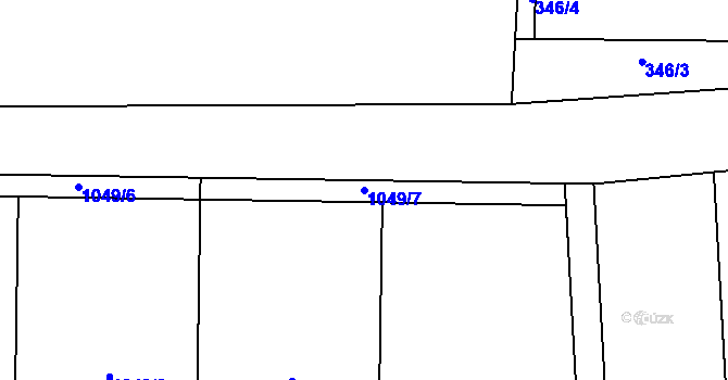 Parcela st. 1049/7 v KÚ Kněžice u Městce Králové, Katastrální mapa