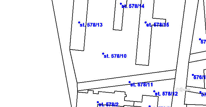 Parcela st. 578/10 v KÚ Kněžice u Podbořan, Katastrální mapa