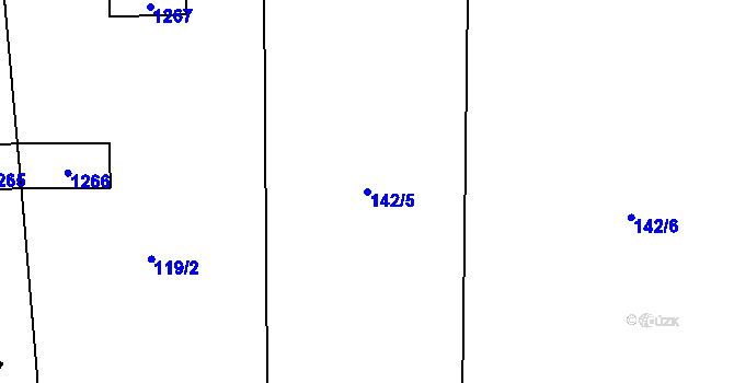 Parcela st. 142/5 v KÚ Kněžice u Podbořan, Katastrální mapa