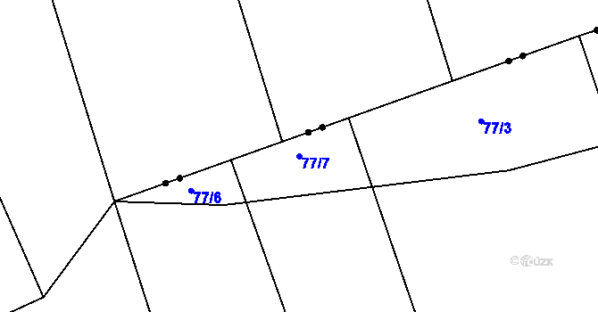 Parcela st. 77/7 v KÚ Brodce, Katastrální mapa