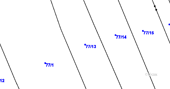 Parcela st. 77/13 v KÚ Brodce, Katastrální mapa