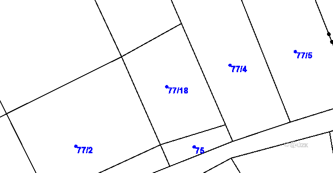 Parcela st. 77/18 v KÚ Brodce, Katastrální mapa