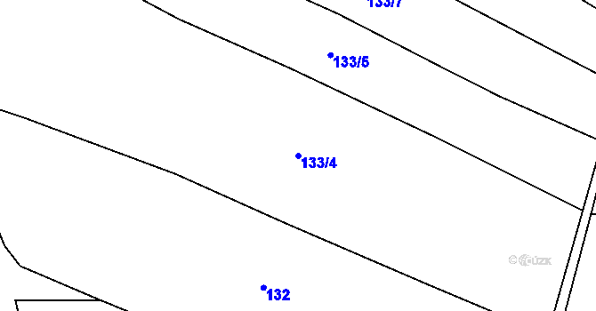 Parcela st. 133/4 v KÚ Brodce, Katastrální mapa
