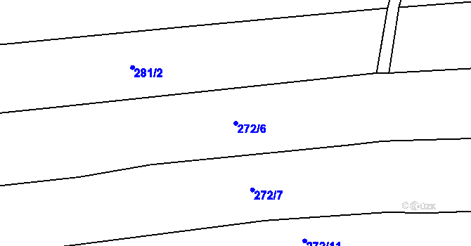Parcela st. 272/6 v KÚ Brodce, Katastrální mapa