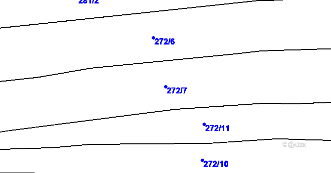 Parcela st. 272/7 v KÚ Brodce, Katastrální mapa