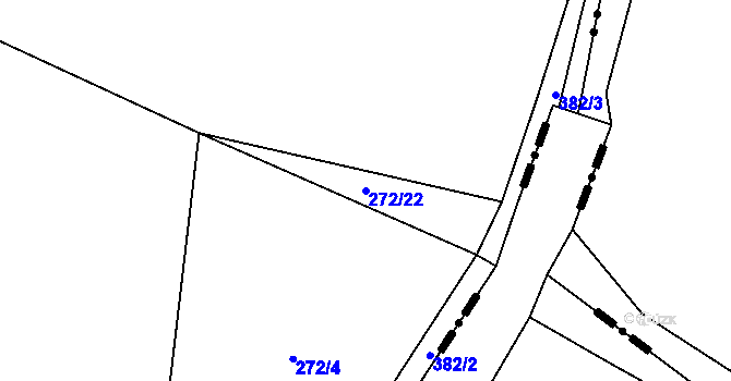 Parcela st. 272/22 v KÚ Brodce, Katastrální mapa