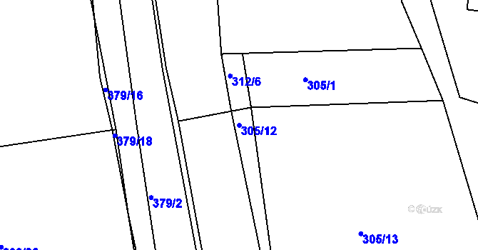 Parcela st. 305/12 v KÚ Brodce, Katastrální mapa