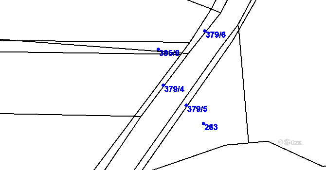 Parcela st. 379/4 v KÚ Brodce, Katastrální mapa