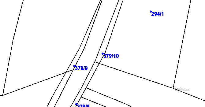 Parcela st. 379/10 v KÚ Brodce, Katastrální mapa