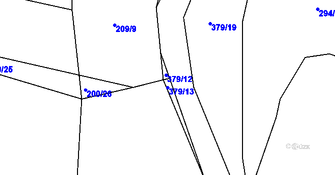 Parcela st. 379/13 v KÚ Brodce, Katastrální mapa