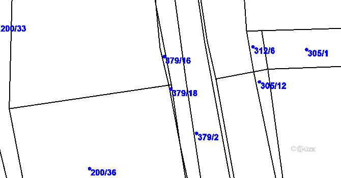 Parcela st. 379/18 v KÚ Brodce, Katastrální mapa
