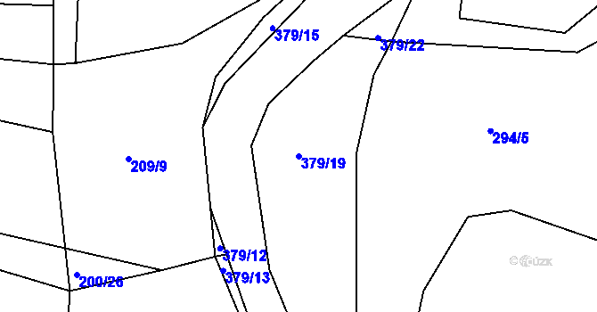 Parcela st. 379/19 v KÚ Brodce, Katastrální mapa