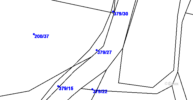 Parcela st. 379/27 v KÚ Brodce, Katastrální mapa