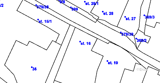 Parcela st. 16 v KÚ Brodce, Katastrální mapa