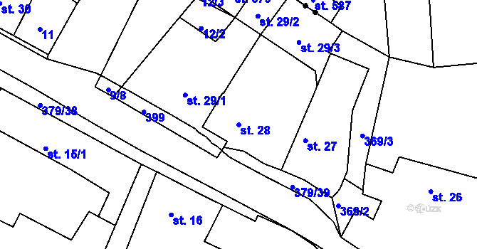 Parcela st. 28 v KÚ Brodce, Katastrální mapa