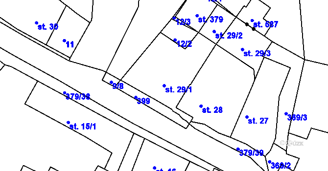 Parcela st. 29/1 v KÚ Brodce, Katastrální mapa