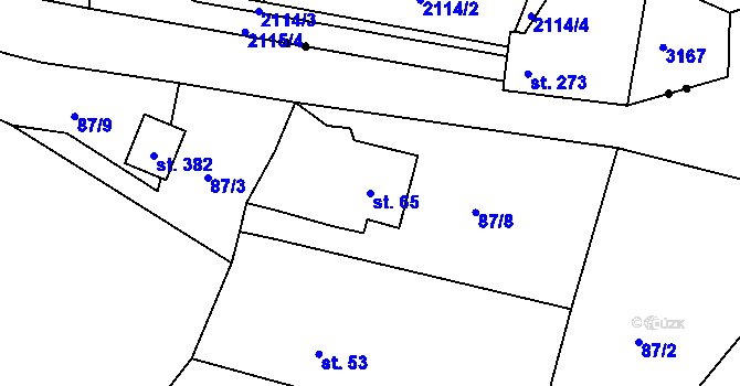 Parcela st. 65 v KÚ Brodce, Katastrální mapa