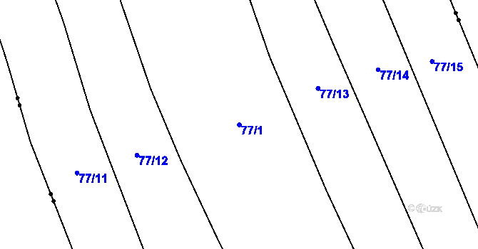 Parcela st. 77/1 v KÚ Brodce, Katastrální mapa