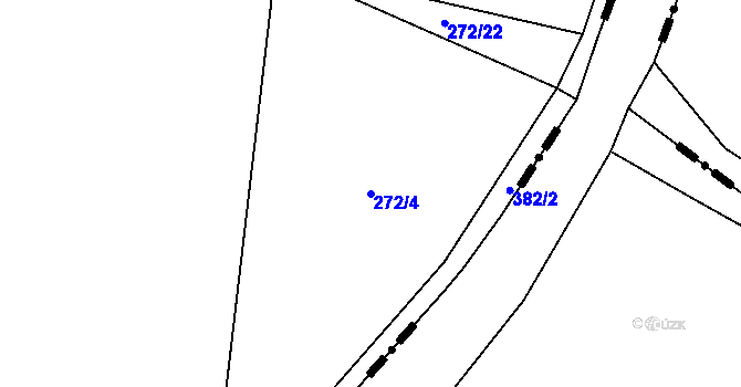 Parcela st. 272/4 v KÚ Brodce, Katastrální mapa