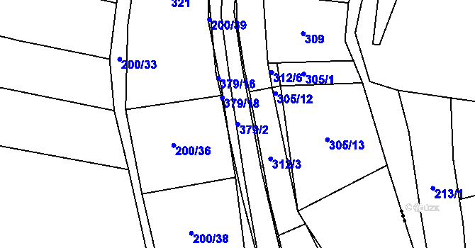 Parcela st. 379/2 v KÚ Brodce, Katastrální mapa
