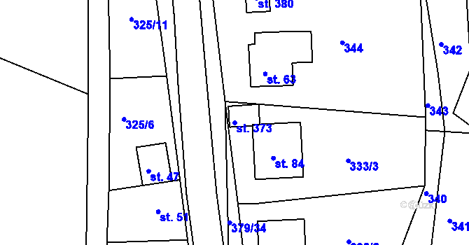 Parcela st. 373 v KÚ Brodce, Katastrální mapa