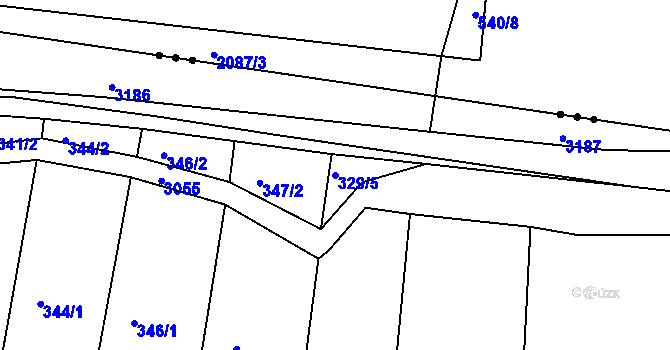 Parcela st. 329/5 v KÚ Kněžice u Třebíče, Katastrální mapa