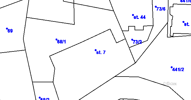 Parcela st. 7 v KÚ Suhrovice, Katastrální mapa