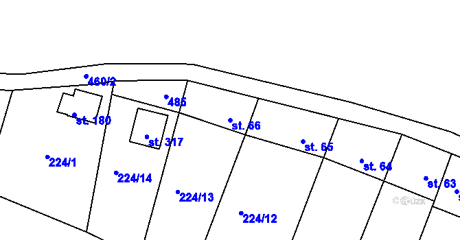 Parcela st. 66 v KÚ Suhrovice, Katastrální mapa