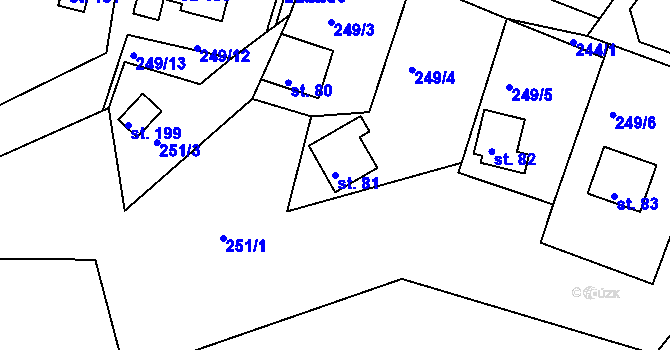 Parcela st. 81 v KÚ Suhrovice, Katastrální mapa