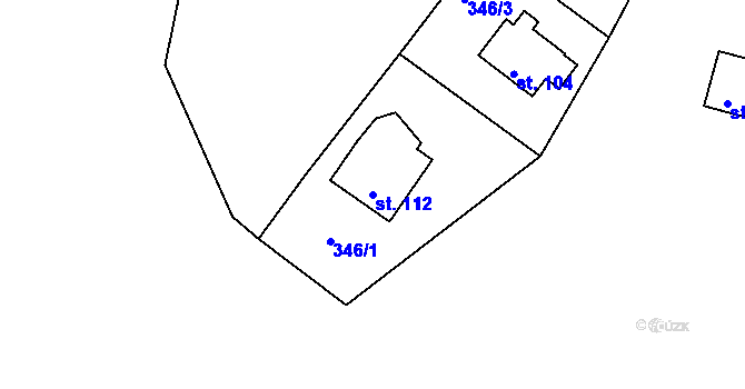 Parcela st. 112 v KÚ Suhrovice, Katastrální mapa