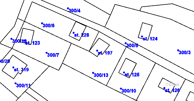 Parcela st. 197 v KÚ Suhrovice, Katastrální mapa