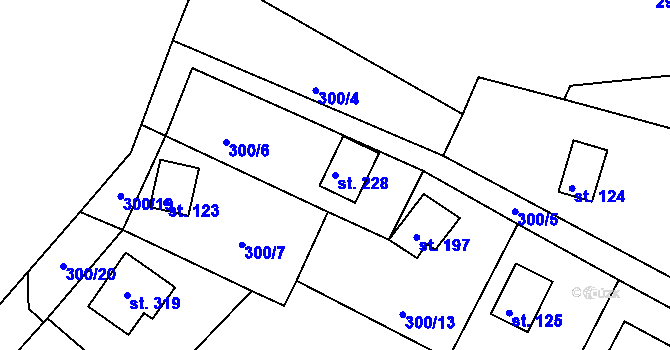 Parcela st. 228 v KÚ Suhrovice, Katastrální mapa