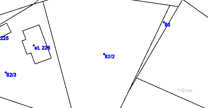 Parcela st. 82/2 v KÚ Suhrovice, Katastrální mapa