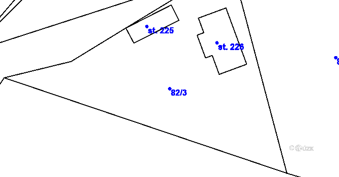 Parcela st. 82/3 v KÚ Suhrovice, Katastrální mapa