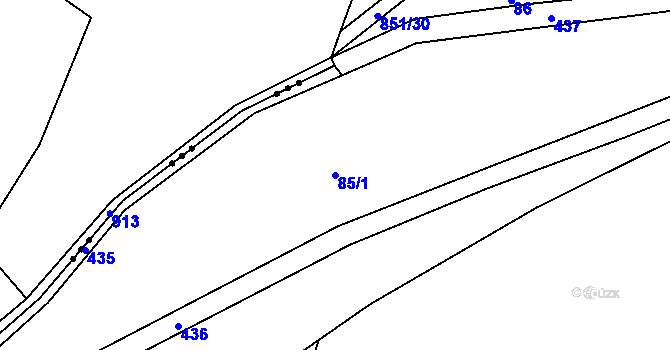 Parcela st. 85/1 v KÚ Suhrovice, Katastrální mapa